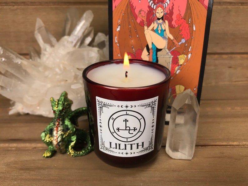 Scented Candle, Lilith, Plum, Dark Rose, Peppercorn & Vanilla, Witchy, Spells, Meditation, Rituals, Deep Red Jar, Large Votive image 4