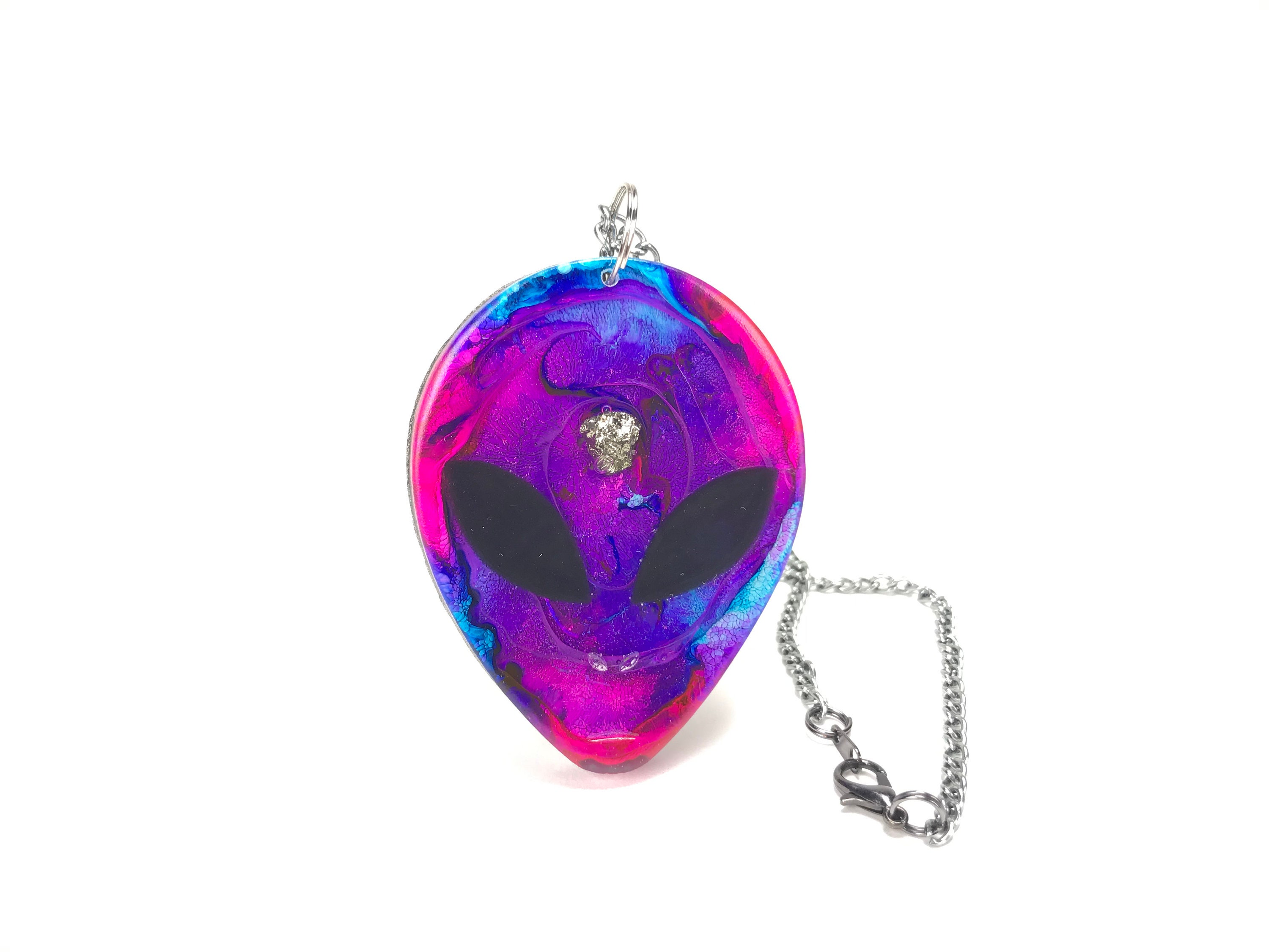 Orgonite Necklace Sted Alien Orgone Generator Pendant Chain Iron Powder Quartz Pyrite Third Eye Ufo Pleiadian