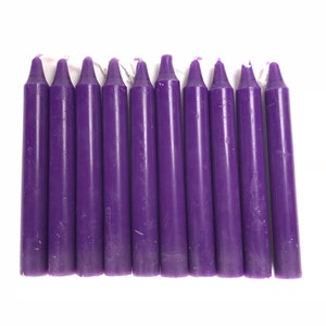 Purple Mini Ritual Candles, Charm Chime 4&quot; Candles, Spells, Wicca, Wiccan, Altar, Candle Magic, Candle Magick, Third Eye Chakra