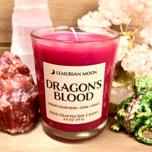 Dragon&#39;s Blood Candle, Soy Candle, Red Soy Spell Candle, Scented Meditation Candle, Votive, Red Scented Candle