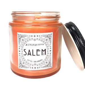 Wood Wick Candle, Salem, Fall Candle, Orange Soy Spell Candle, Samhain Candle, Cardamom, Cedar, Witchy, Spells, Meditation, Rituals