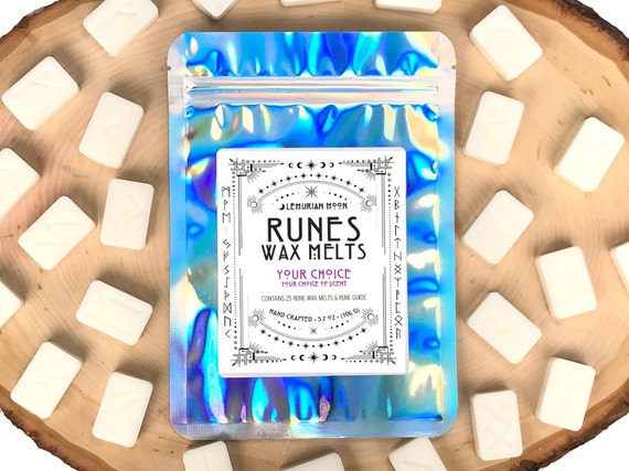Runes Wax Melt, Your Choice of Scent - 25 Runes with Guide, Witch Wax Melts, Wicca, Mystical, Oracle Runes