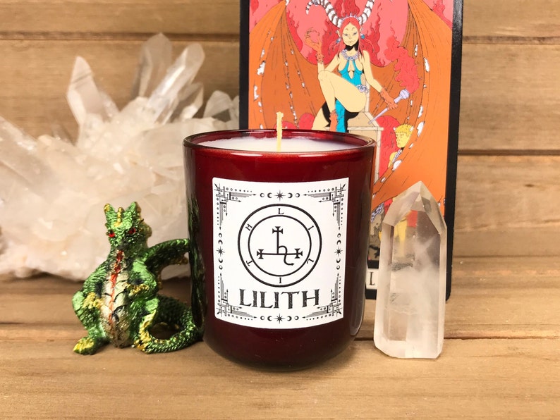 Scented Candle, Lilith, Plum, Dark Rose, Peppercorn & Vanilla, Witchy, Spells, Meditation, Rituals, Deep Red Jar, Large Votive image 5