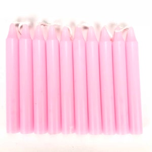 Pink Mini Ritual Candles, Charm Chime 4&quot; Candles, Spells, Wicca, Wiccan, Altar, Candle Magic, Candle Magick, Heart Chakra