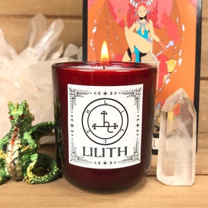Scented Candle, Lilith, Plum, Dark Rose, Peppercorn & Vanilla, Witchy, Spells, Meditation, Rituals, Deep Red Jar, Large Votive image 2
