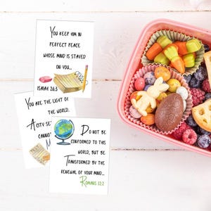 Schrift lunchbox-aantekeningen voor kinderen - afdrukbare bijbelteksten - DIGITALE DOWNLOAD