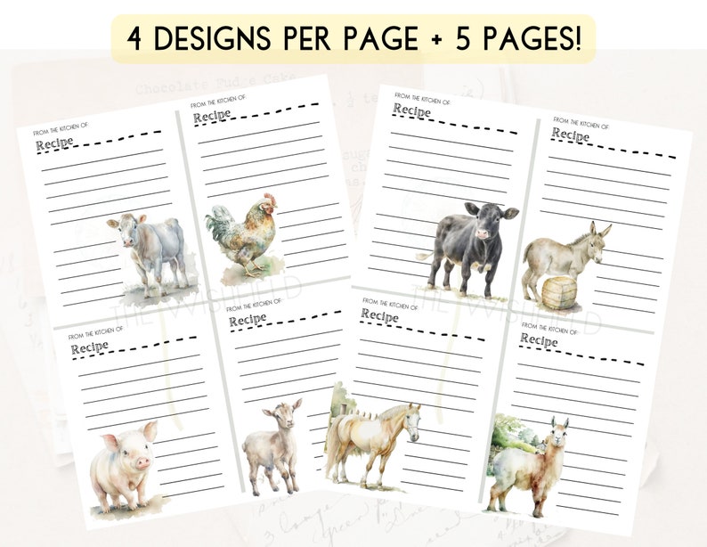 Printable Farmhouse Recipe Cards DIGITAL DOWNLOAD DIY Kitchen Gifts - Etsy Printable Farmhouse Recipe Cards DIGITAL DOWNLOAD DIY Kitchen Gifts - Etsy