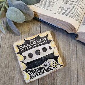 Mrs. Dalloway Book Coaster, Virginia Woolf, Classic Literature, Feminist Novel, Book Lover, Reader, English Major, Professor, Gift