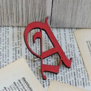 The Scarlet Letter Brooch, Book Brooch, Book Pin, Classic Literature, Book Lover, Bibliophile, Librarian, Writer, Teacher, Reader, Bookworm