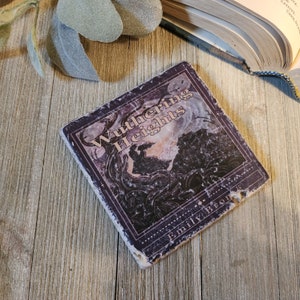 Wuthering Heights Book Coaster | Bronte Sisters, Literature, Book Lover, Bookworm, Reader, Librarian, Teacher, Housewarming, Wedding, Gift