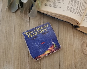 The Great Gatsby Book Coaster | F Scott Fitzgerald, American Literature, Book Lover, Librarian, Professor, Reader, Writer, Graduation, Gift