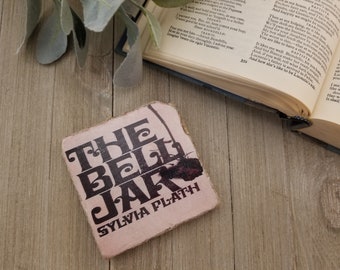 The Bell Jar Book Coaster | Sylvia Plath, Literature, Writer, Reader, Book Lover, Bookworm, Library Decor, Teacher, Professor, Gift