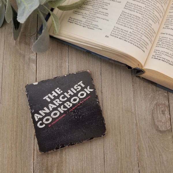 The Anarchist Cookbook Book Coaster | Anarchy, Quirky, Anti-Establishment, Book Lover, Reader, Librarian, Professor, First Amendment, Gift