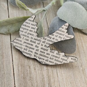 To Kill A Mockingbird Brooch bird pin covered in classic literature book pages image 2