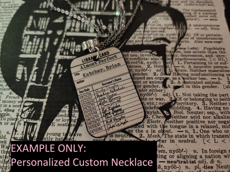 Create Your Own Custom Library Card Book Necklace | Personalized, Book ...