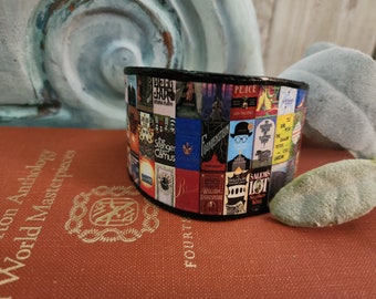 Literary Cuff Bracelet | Book Covers, Book Jewelry, Book Lover, Reader, Bookworm, Literature, Bridesmaid, Wedding, Librarian, Teacher, Gift