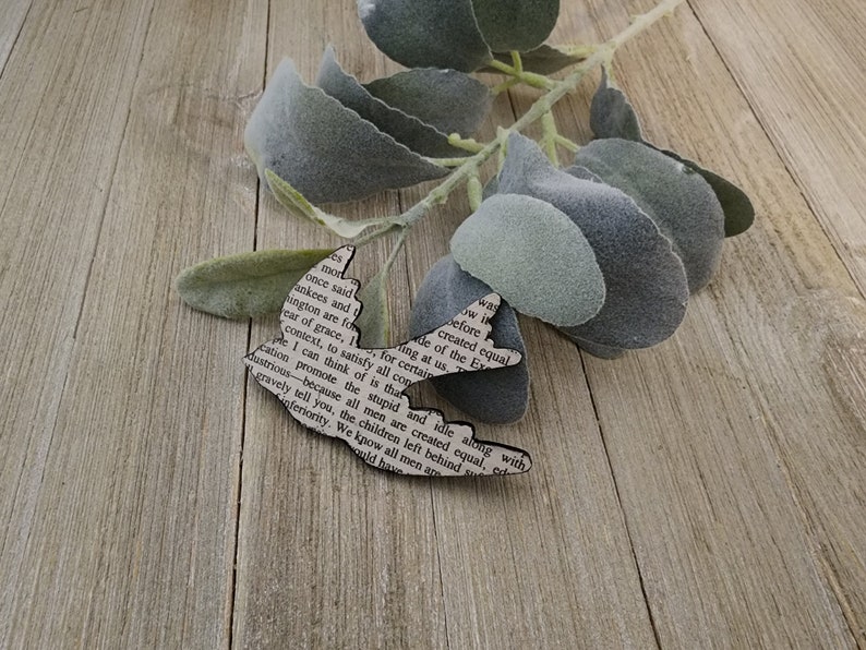 To Kill A Mockingbird Brooch bird pin covered in classic literature book pages image 1
