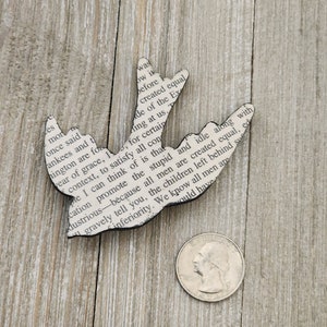 To Kill A Mockingbird Brooch bird pin covered in classic literature book pages image 3