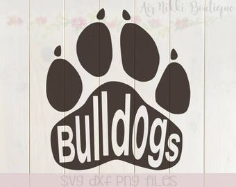 Download Bulldog paw print SVG PNG DXF files instant download | Etsy