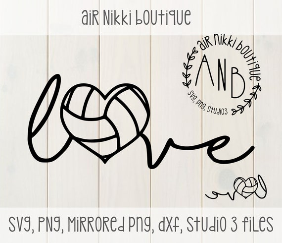 Volleyball Love Volleyball Heart Sports SVG PNG DXF - Etsy