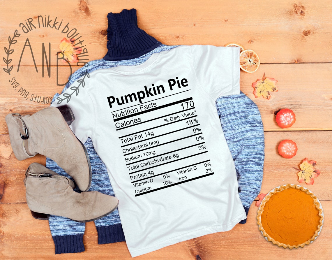 Pumpkin Pie Nutrition Facts SVG PNG Mirrored PNG Studio 3 Etsy