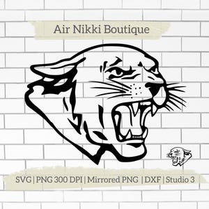 Cougar Cat outline SVG PNG DXF Mirrored png Studio 3 files instant download cricut silhouette cameo htv vinyl craft file plotter machine