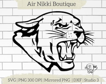 Cougar Cat outline SVG PNG DXF Mirrored png Studio 3 files instant download cricut silhouette cameo htv vinyl craft file plotter machine