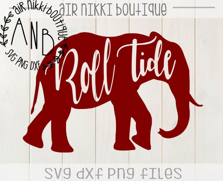 Roll Tide in elephant silhouette Alabama Elephant outline ...