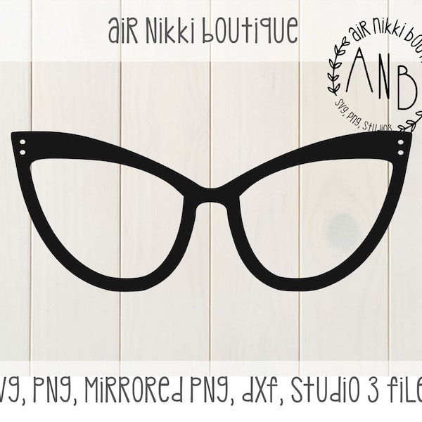 Cat Eye Glasses, SVG, PNG, DXF files, instant download