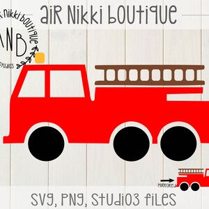 Brandbil, födelsedag, födelsedagsfesttröja SVG, PNG, speglade PNG, Studio 3-filer, omedelbar nedladdning bild 3