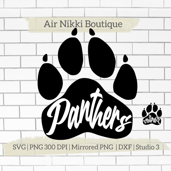 Panthers Fancy Font Paw Print SVG PNG DXF Mirrored Png Studio 3