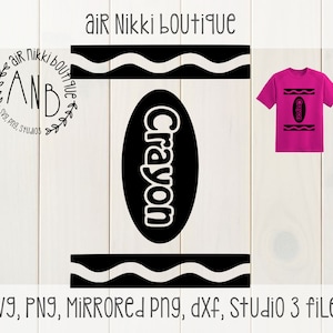 Kleurpotlood, maak je eigen, krijt shirt kostuum, aankleden, SVG, PNG, Studio 3-bestanden, gespiegelde png, DXF, instant download, halloween, cricut