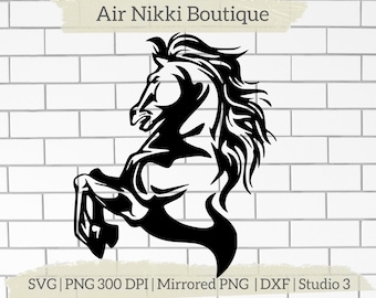 Pferd Logo SVG PNG DXF Gespiegelt Png Studio 3 Dateien sofortiger download Cricut Silhouette Cameo Htv Vinyl Plotter Schnittdatei Handwerk Bild