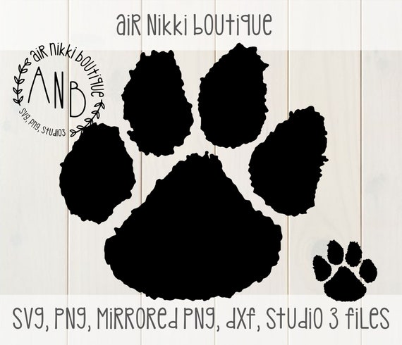 Paw Print SVG, PNG, DXF, Studio 3, Mirrored Png Files, Instant