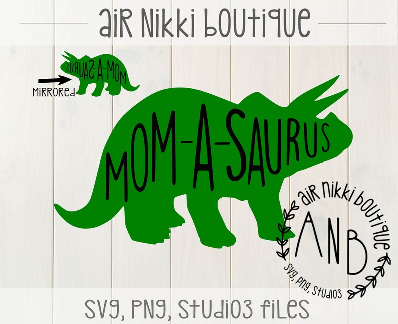 Download Mom-a-saurus mom Dinosaur triceratops SVG PNG studio3 | Etsy