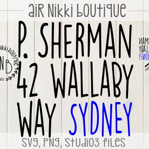 P. Sherman 42 Wallaby Way Sydney, SVG, PNG, DXF, Mirrored Png, Studio 3