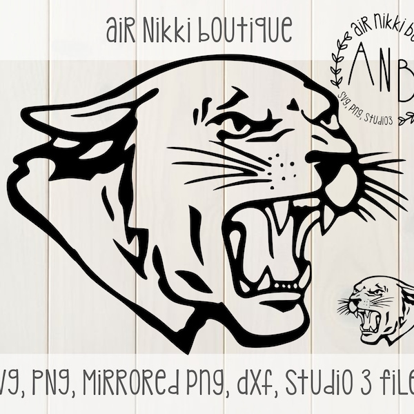 Cougar, Cat SVG, PNG, Studio 3, mirrored png, dxf files, instant download