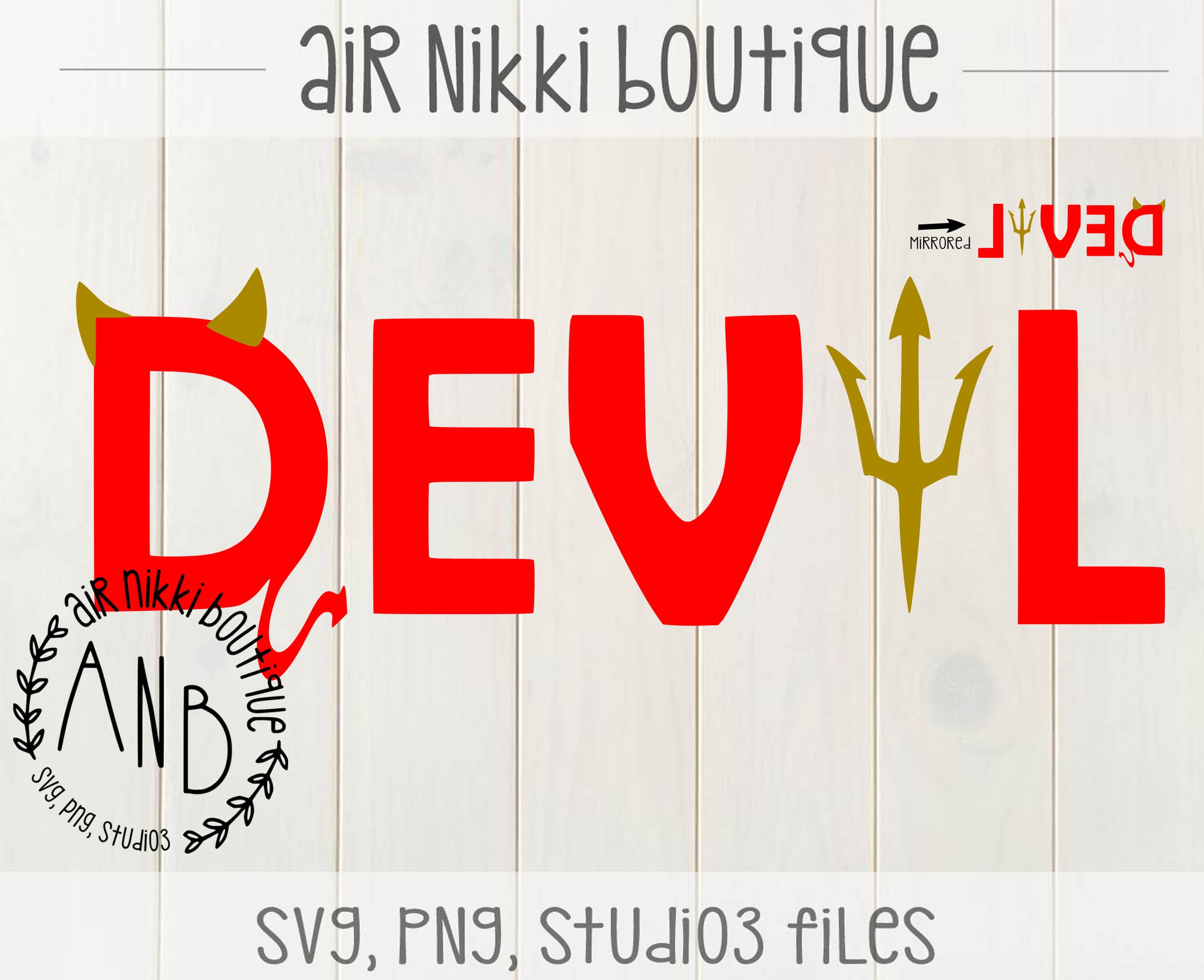 Red Devil, Horns, Tail, Devil Pitchfork, SVG, PNG, Studio 3