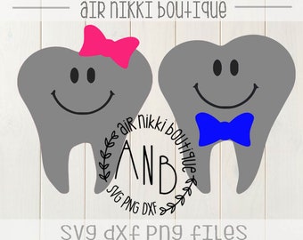 Boy and Girl tooth fairy Pack, SVG, PNG, DXF files, instant download