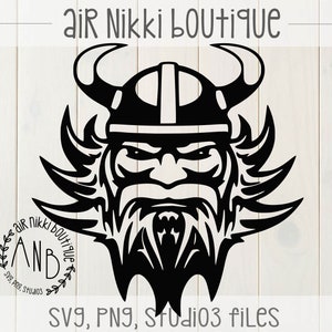 Viking Head SVG, PNG, DXF, Studio 3 files, instant download