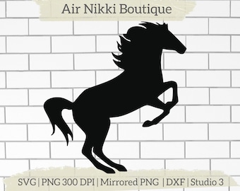 Pferd Silhouette SVG PNG DXF Gespiegelt Png Studio 3 Dateien sofortiger download Cricut Silhouette Cameo Htv Vinyl Plotterschnitt Datei Handwerk