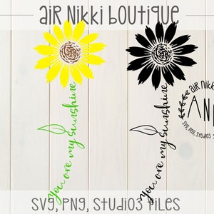 Sunflower, you are me sunshine SVG, PNG, studio3 files, instant download