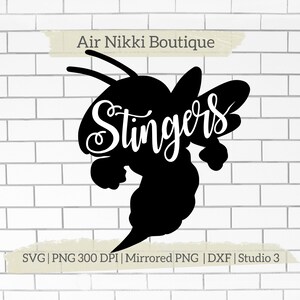 Stingers hornet bee wasp silhouette SVG PNG DXF Mirrored png Studio 3 files instant download cricut silhouette cameo htv vinyl craft plotter