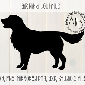 Golden Retriever SVG, PNG, DXF, estúdio 3, arquivos png espelhados, download instantâneo, arquivo cortado, camafeu, cricut, espaço de design, camafeu de silhueta
