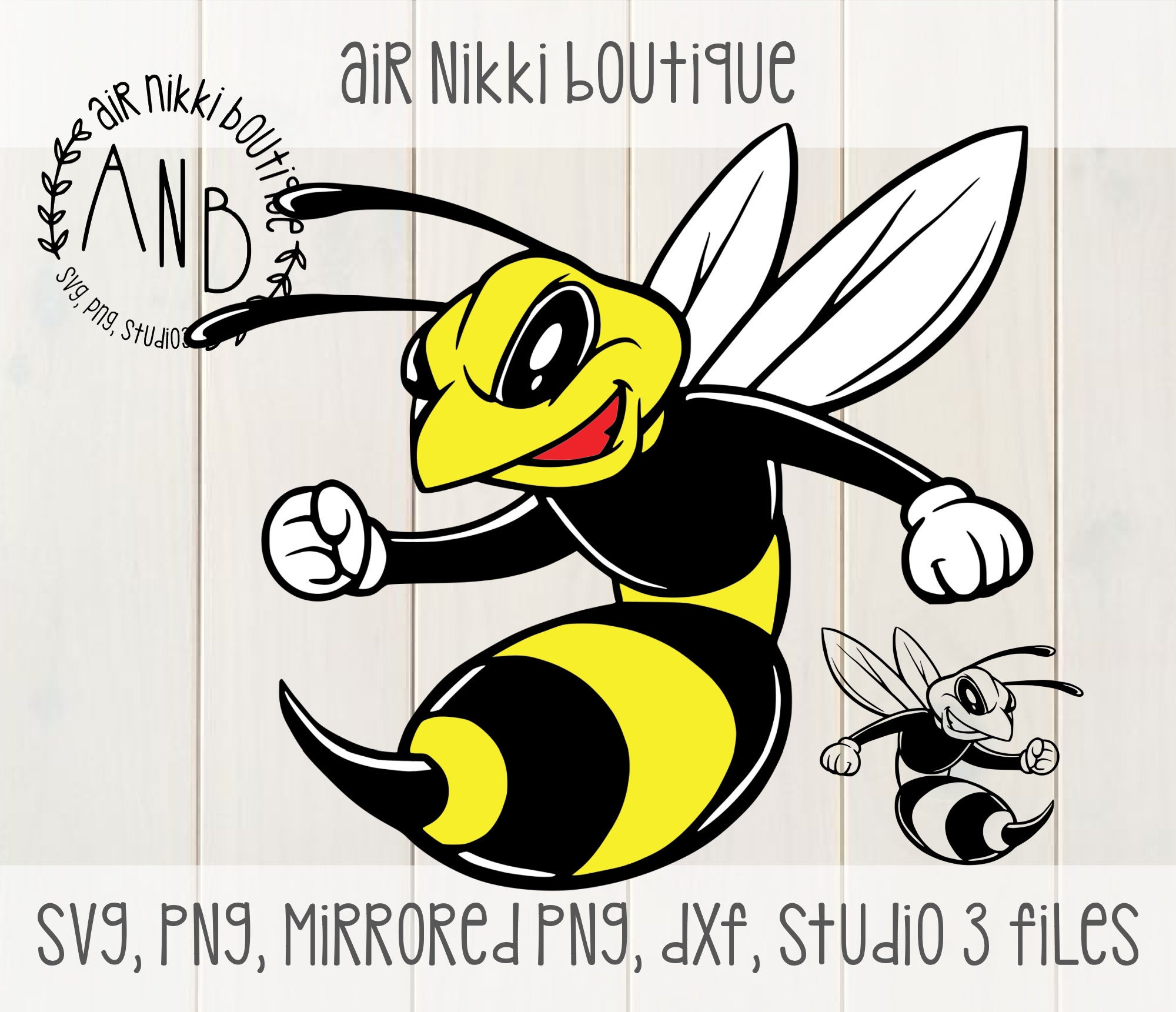 Hornet Bee Wasp Outline Layered SVG PNG DXF Mirrored Png