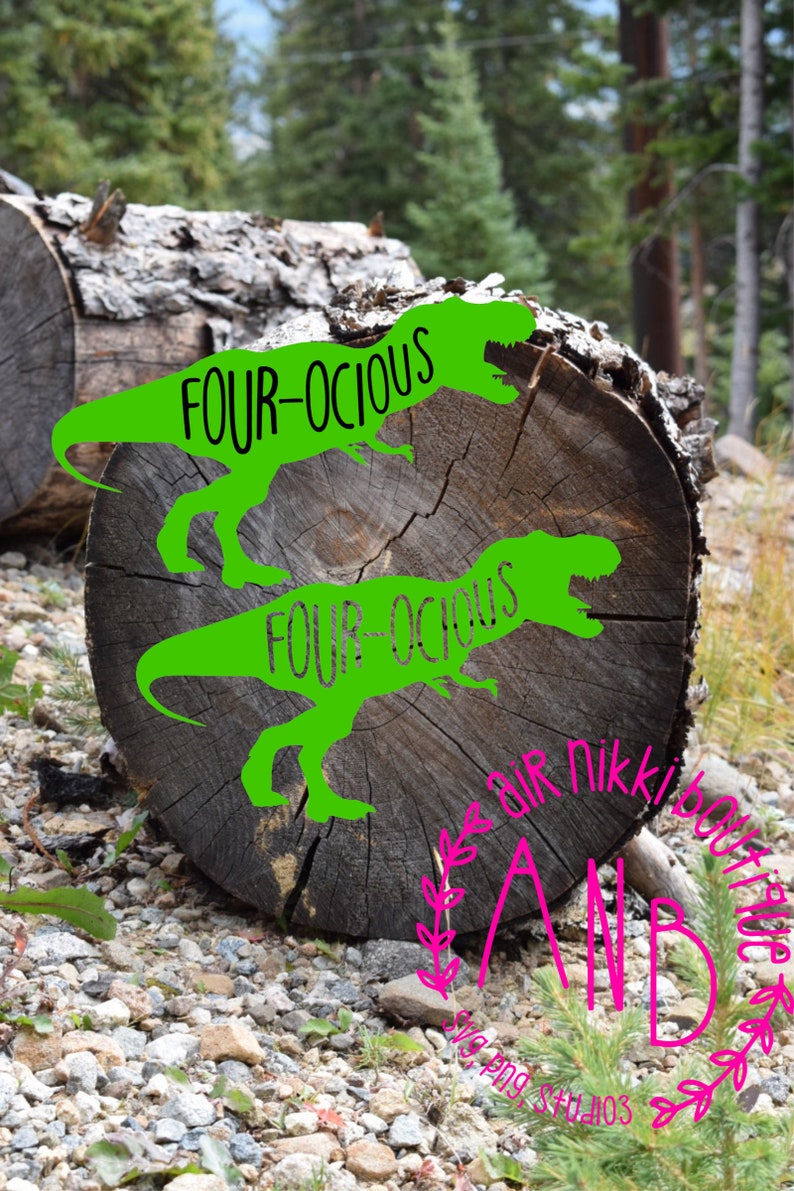 Download Four-ocious 4th birthday Dinosaur SVG PNG studio3 files | Etsy