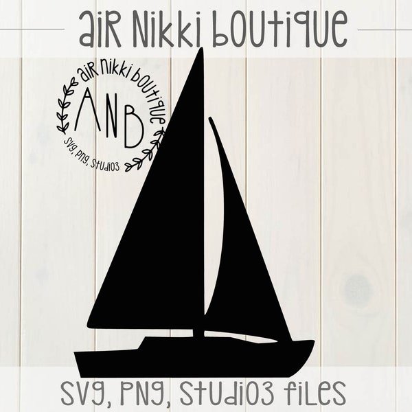 Sail boat SVG, PNG, DXF, Studio 3 files, instant download