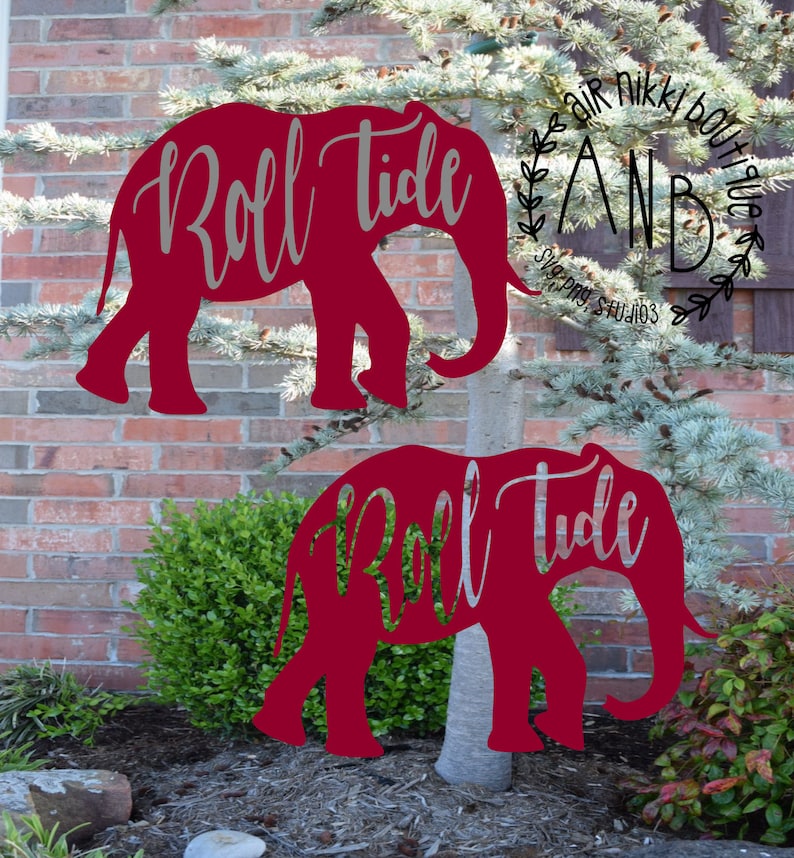 Download Roll Tide in elephant Alabama Elephant outline SVG PNG | Etsy