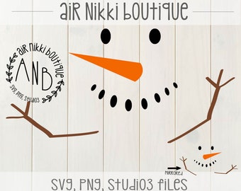 Snowman SVG, DXF, PNG, Studio 3, Mirrored png files, instant download, frosty the snow man