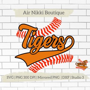 Tigers baseball laces sports SVG PNG DXF Mirrored png Studio 3 files instant download cricut silhouette cameo htv vinyl plotter shirt idea